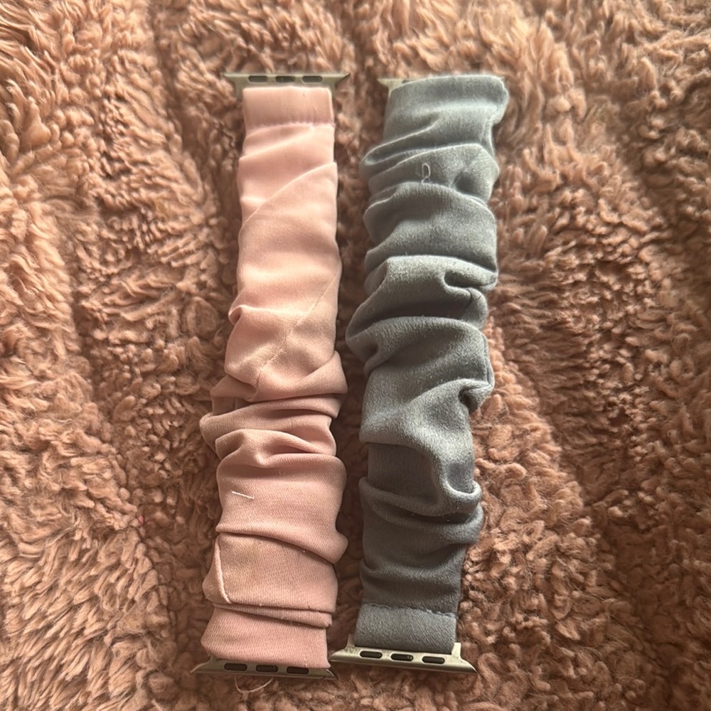 Pink and Blue Scrunchie Watch Bands